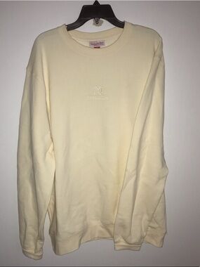 2XL Mitchell & Ness Cream Embroidered Logo Crewneck brand new no tags